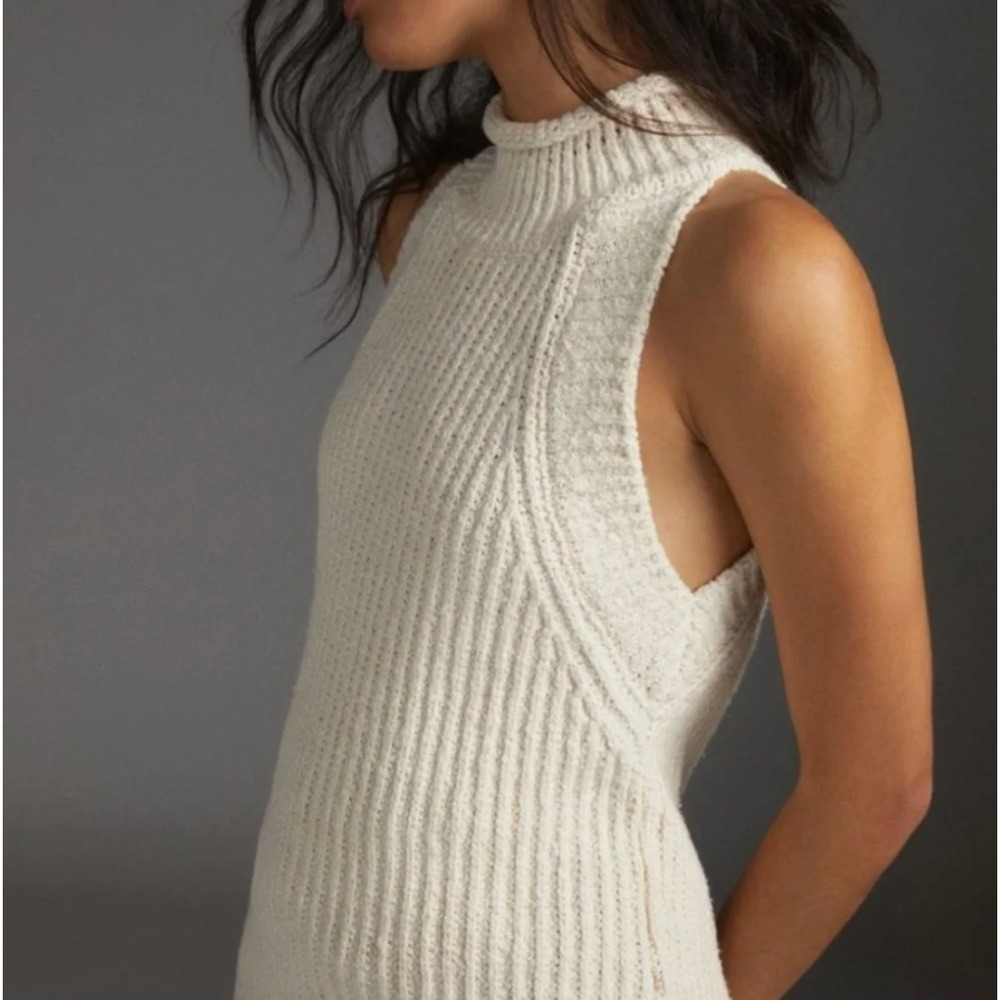 by Anthropologie Siobhan Sweater Tank in Cream Size Small